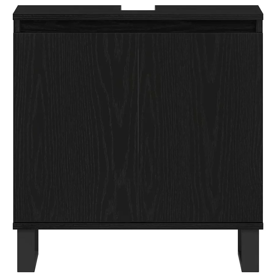Meuble de Lavabo de Salle de Bain Chêne noir 58 x 33 x 60 cm - 6