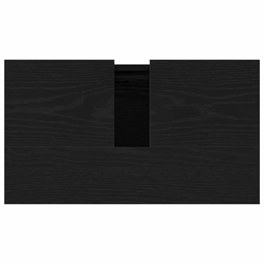 Meuble de Lavabo de Salle de Bain Chêne noir 58 x 33 x 60 cm - 9