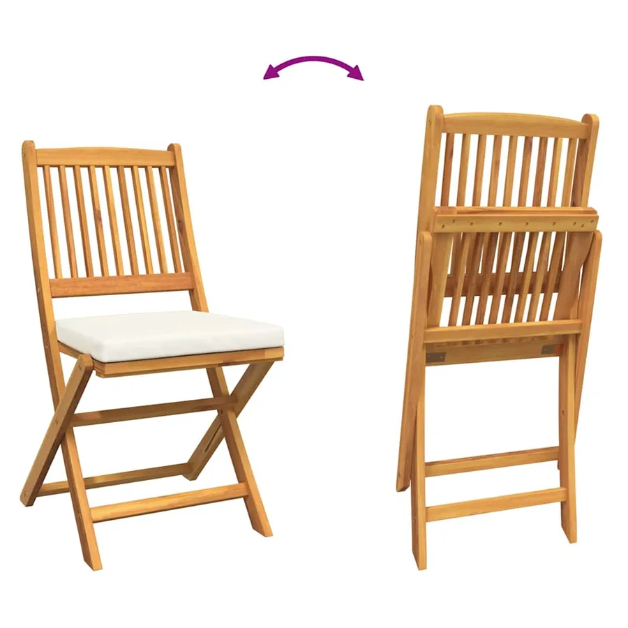 Ensemble bistro de jardin 3 pcs Marron Bois d'Acacia Massif - 13