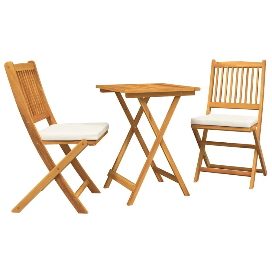 Ensemble bistro de jardin 3 pcs Marron Bois d'Acacia Massif - 2