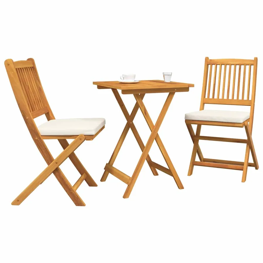 Ensemble bistro de jardin 3 pcs Marron Bois d'Acacia Massif - 3