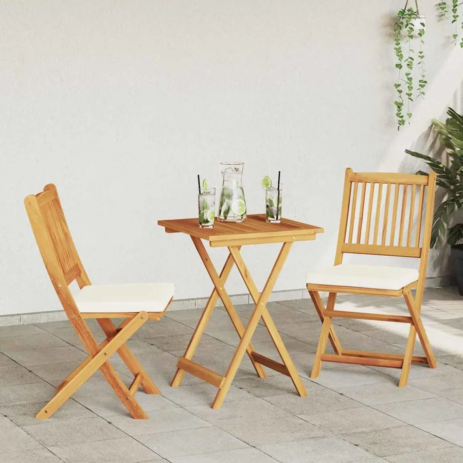 Ensemble bistro de jardin 3 pcs Marron Bois d'Acacia Massif - 4