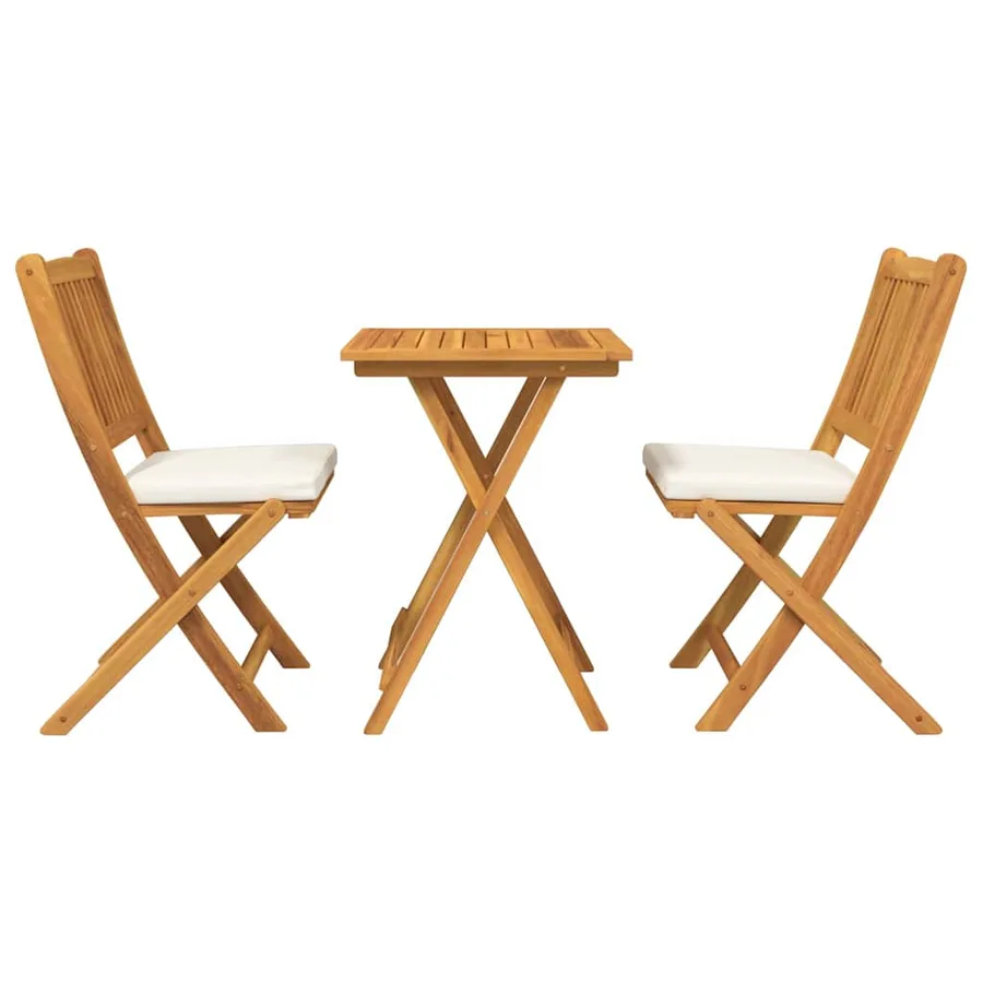 Ensemble bistro de jardin 3 pcs Marron Bois d'Acacia Massif - 7