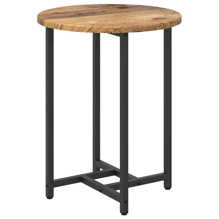 Ensemble de tables d'appoint 2 pcs Bois ancien et noir - 6