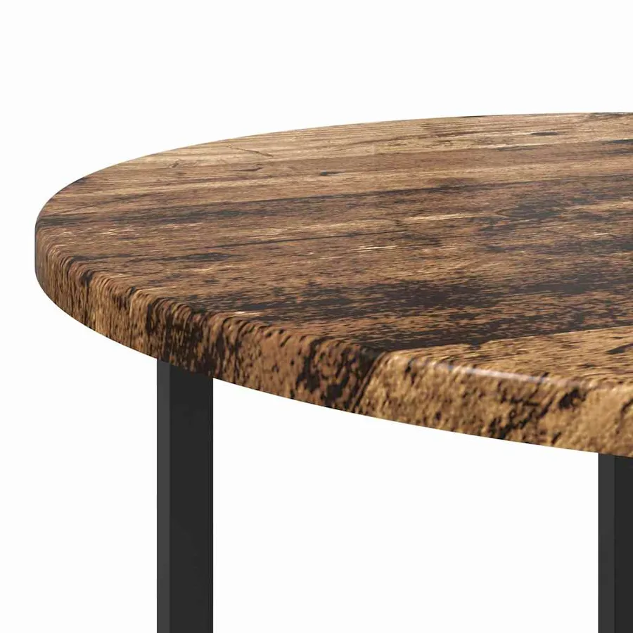 Ensemble de tables d'appoint 2 pcs Bois ancien et noir - 7