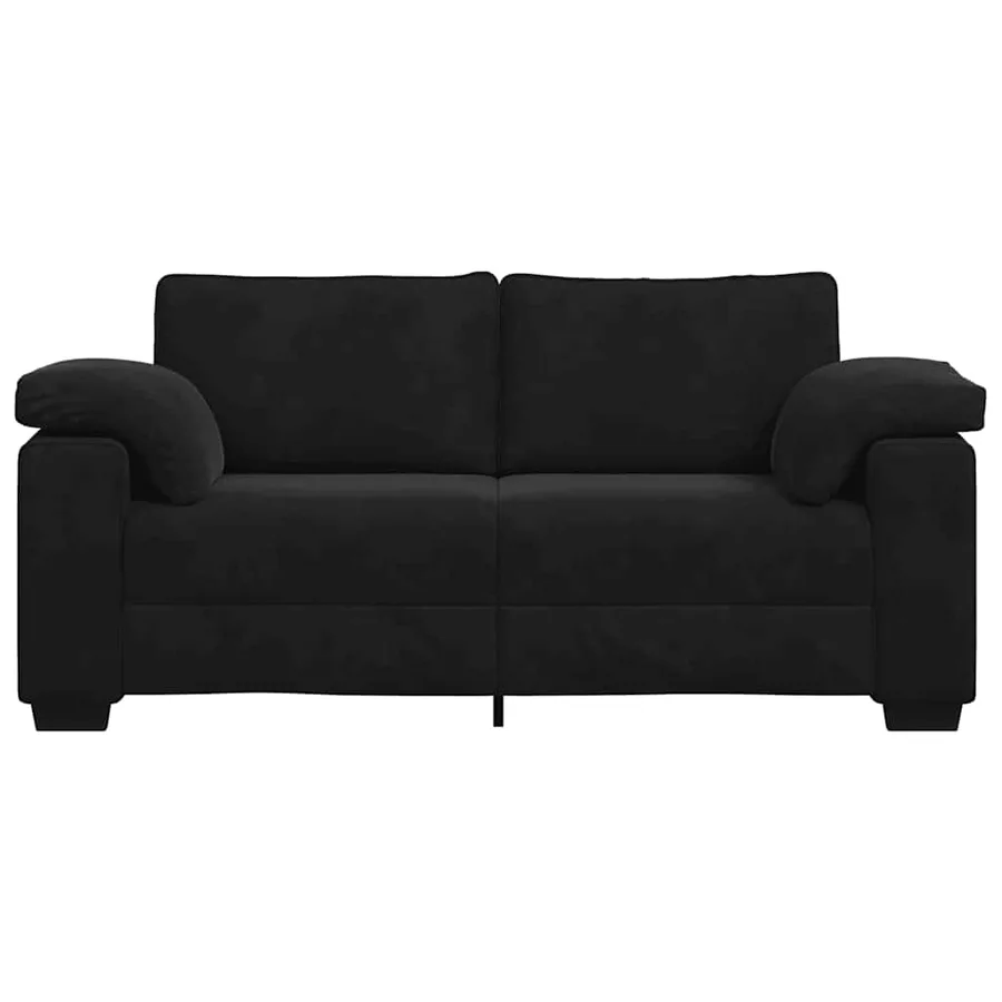 Canapé causeuse noir 180x77x82 cm velours - 4