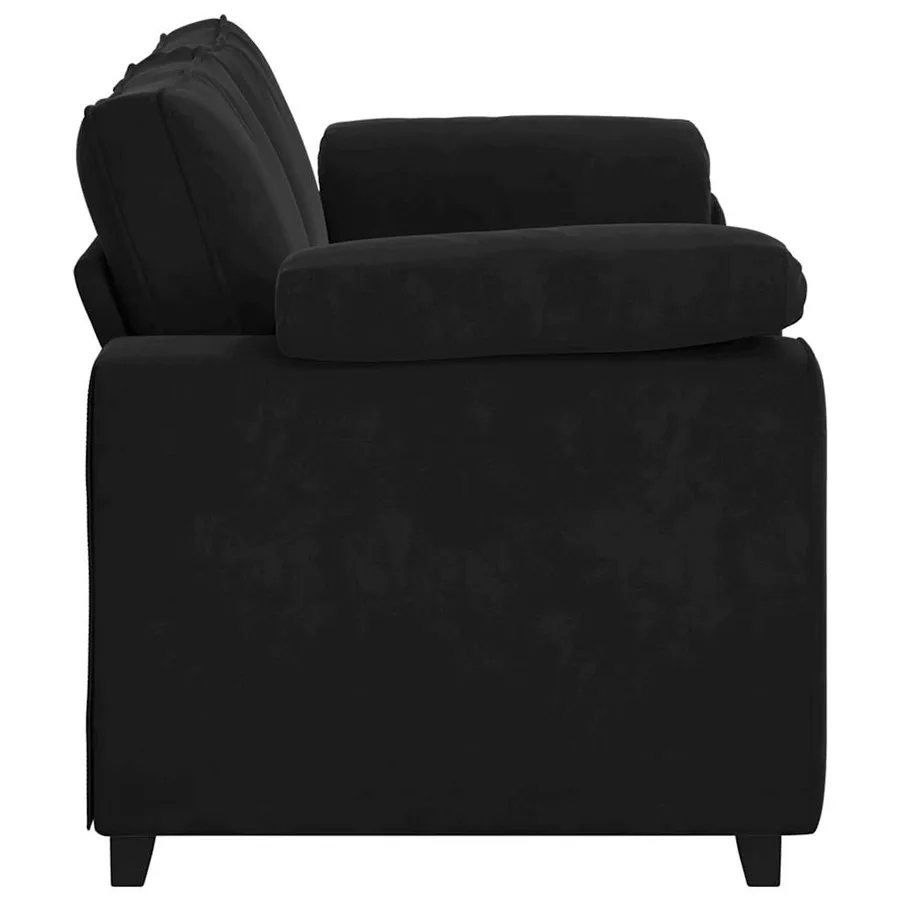 Canapé causeuse noir 180x77x82 cm velours - 5