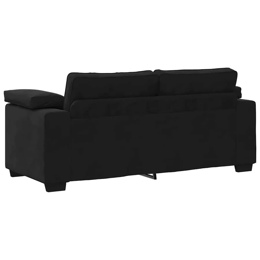 Canapé causeuse noir 180x77x82 cm velours - 6