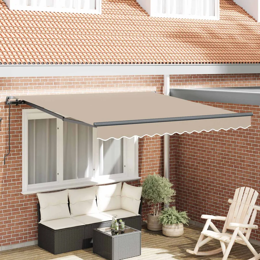 Auvent rétractable Beige 300 x 250 cm Polyester et Aluminium