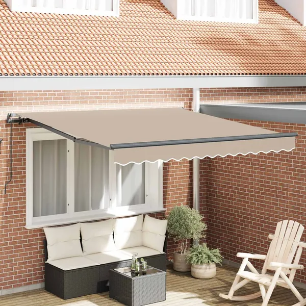 Auvent rétractable Beige 300 x 250 cm Polyester et Aluminium