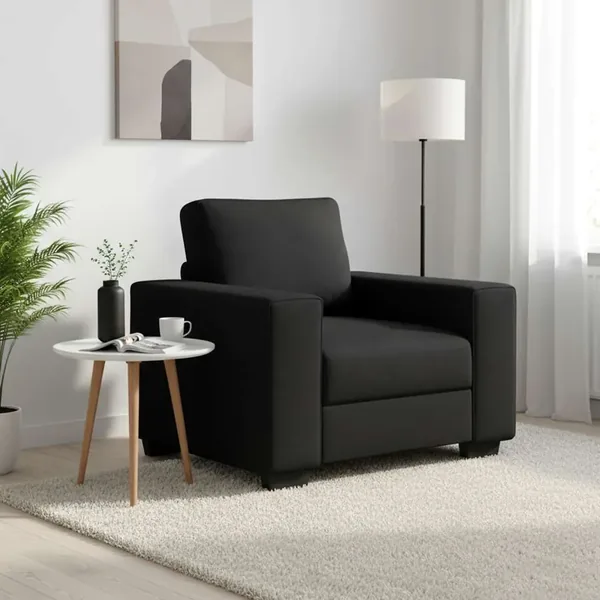 Fauteuil noir 100x77x82 cm tissu