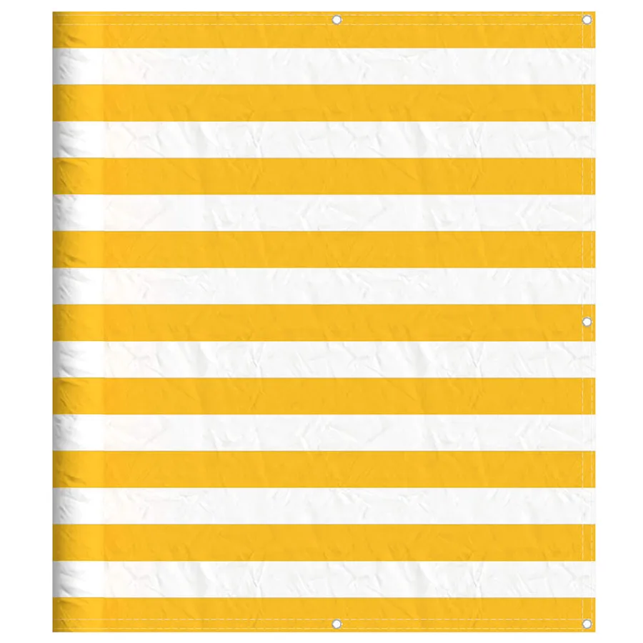 Paravent de balcon à rayures jaunes et blanches 120 x 700 cm - 2