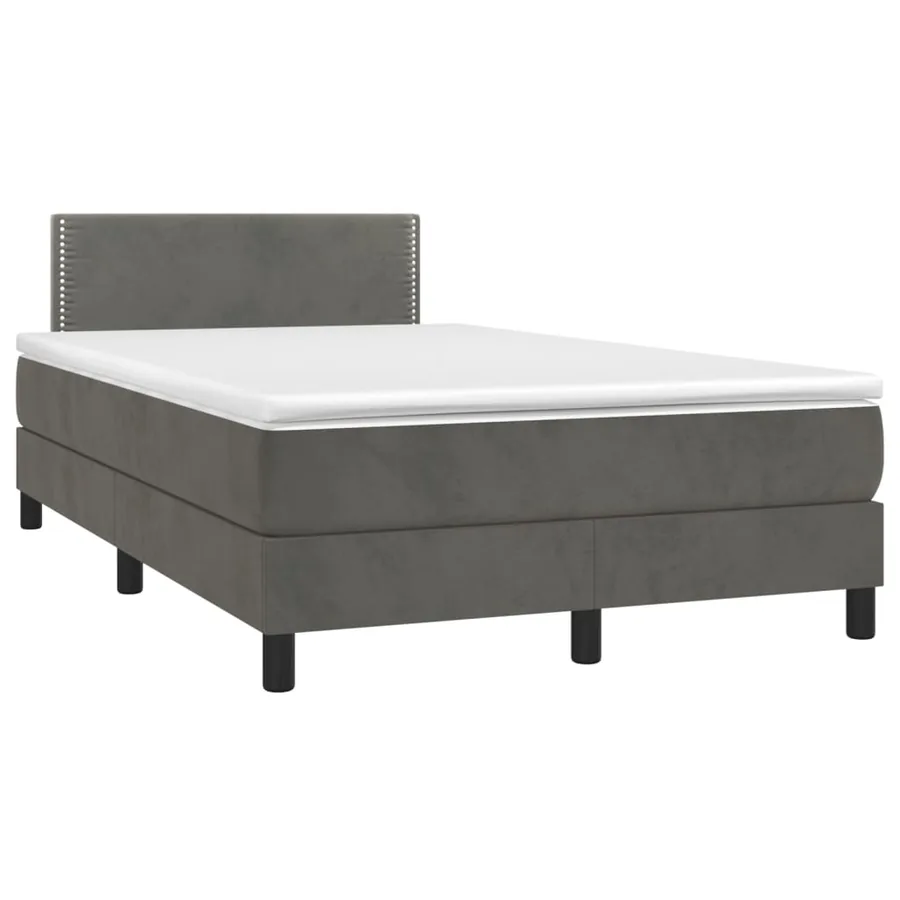 Sommier à lattes de lit avec matelas LED Gris foncé 120x200 cm - 4