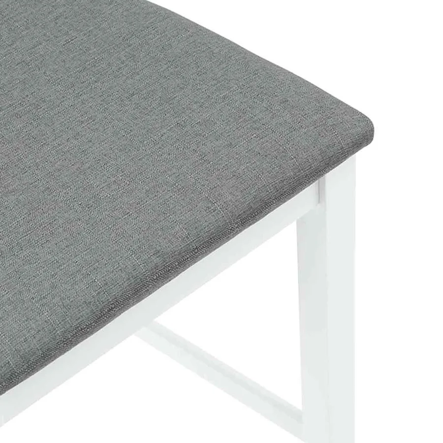 Tabourets de bar avec coussins (lot de 2) en bois massif blanc et caoutchouc - 8
