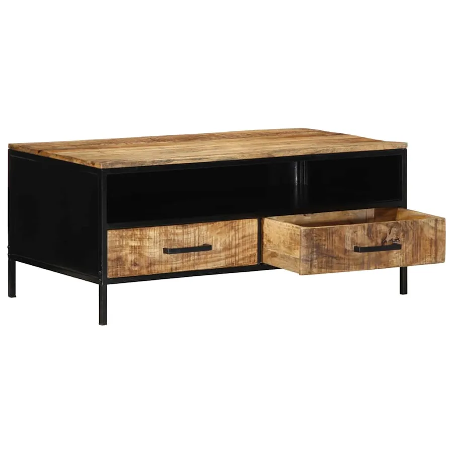 Table basse avec tiroir Marron 90 x 50 x 40 cm - 2