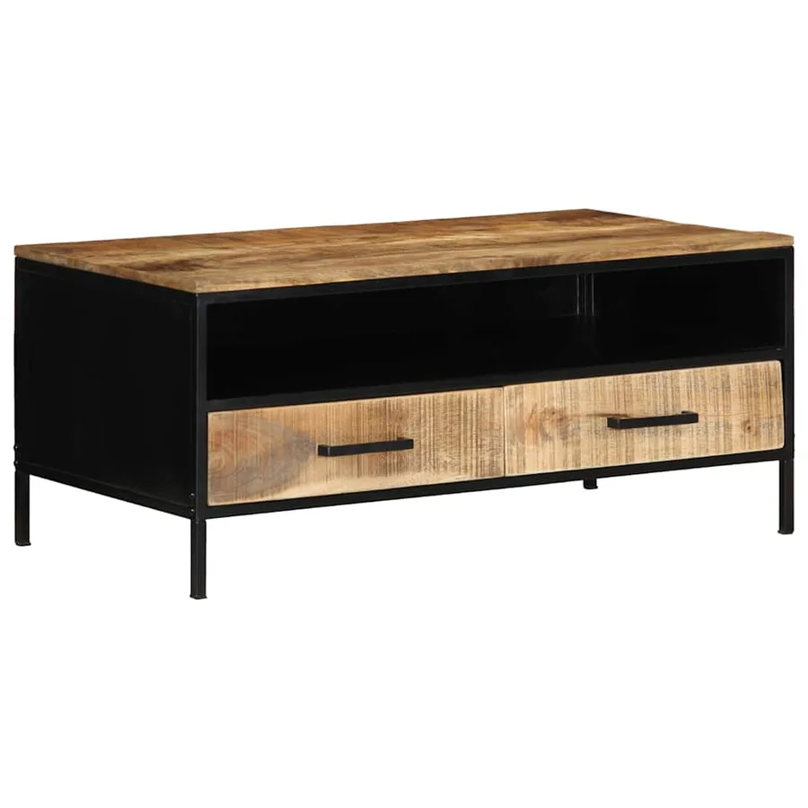 Table basse avec tiroir Marron 90 x 50 x 40 cm - 3