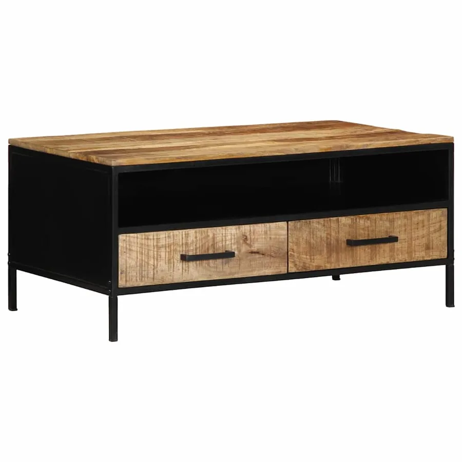 Table basse avec tiroir Marron 90 x 50 x 40 cm - 4