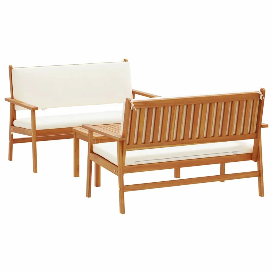 Ensemble de canapé de jardin 3 pcs Marron 120 x 65,5 x 79 cm - 2
