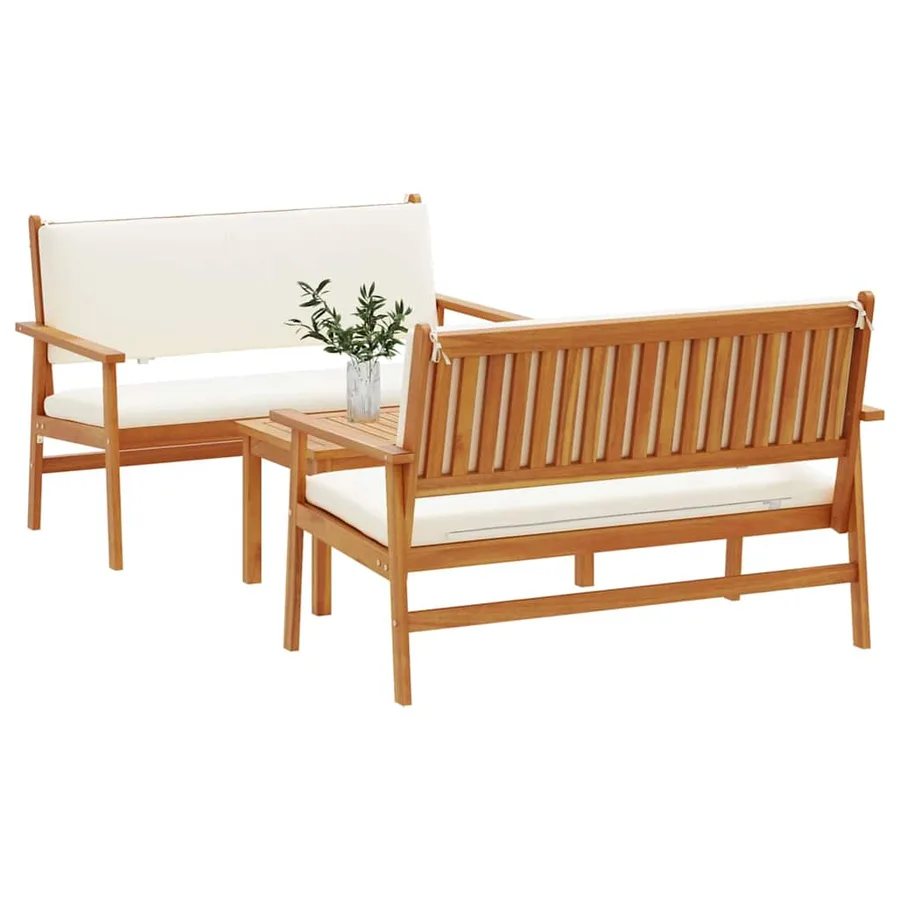 Ensemble de canapé de jardin 3 pcs Marron 120 x 65,5 x 79 cm - 3