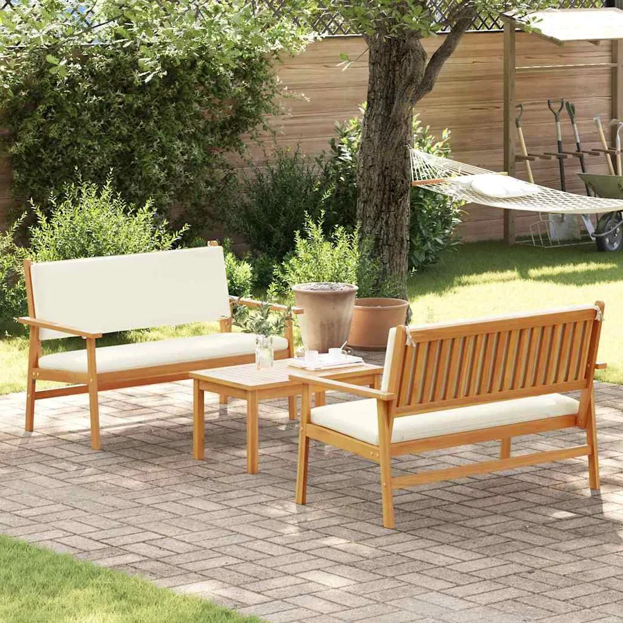 Ensemble de canapé de jardin 3 pcs Marron 120 x 65,5 x 79 cm - 4