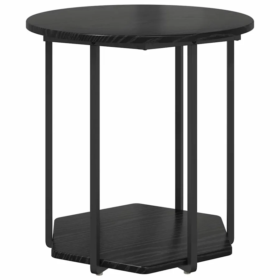 Ensemble de tables d'appoint avec étagère 2 pcs Chêne noir - 5