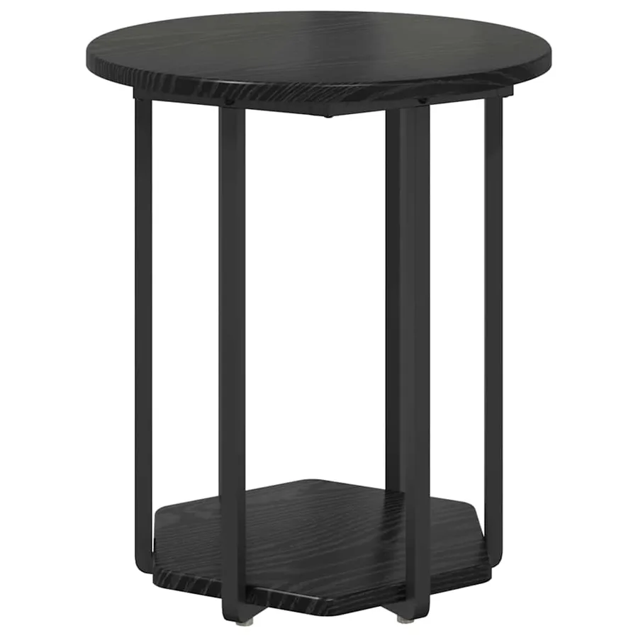 Ensemble de tables d'appoint avec étagère 2 pcs Chêne noir - 6