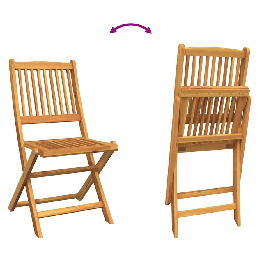Ensemble bistro de jardin 3 pcs Marron Bois d'Acacia Massif - 13