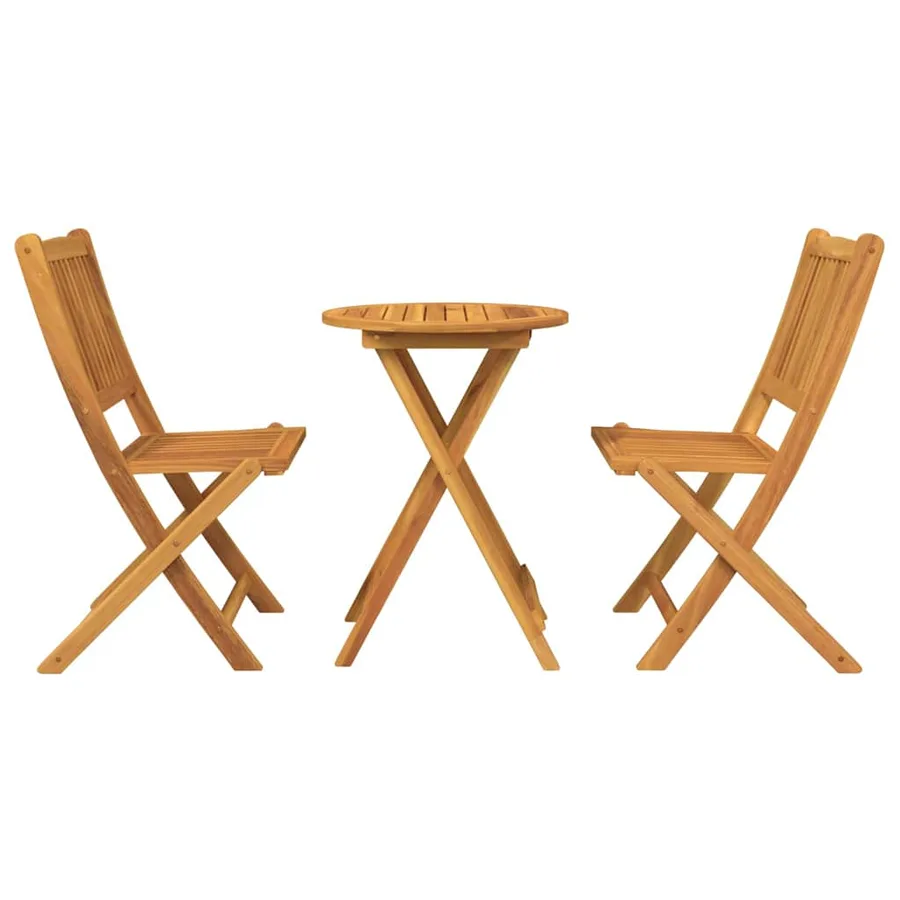 Ensemble bistro de jardin 3 pcs Marron Bois d'Acacia Massif - 7