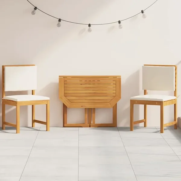 Ensemble bistro de jardin 3 pcs Marron Bois d'Acacia Massif