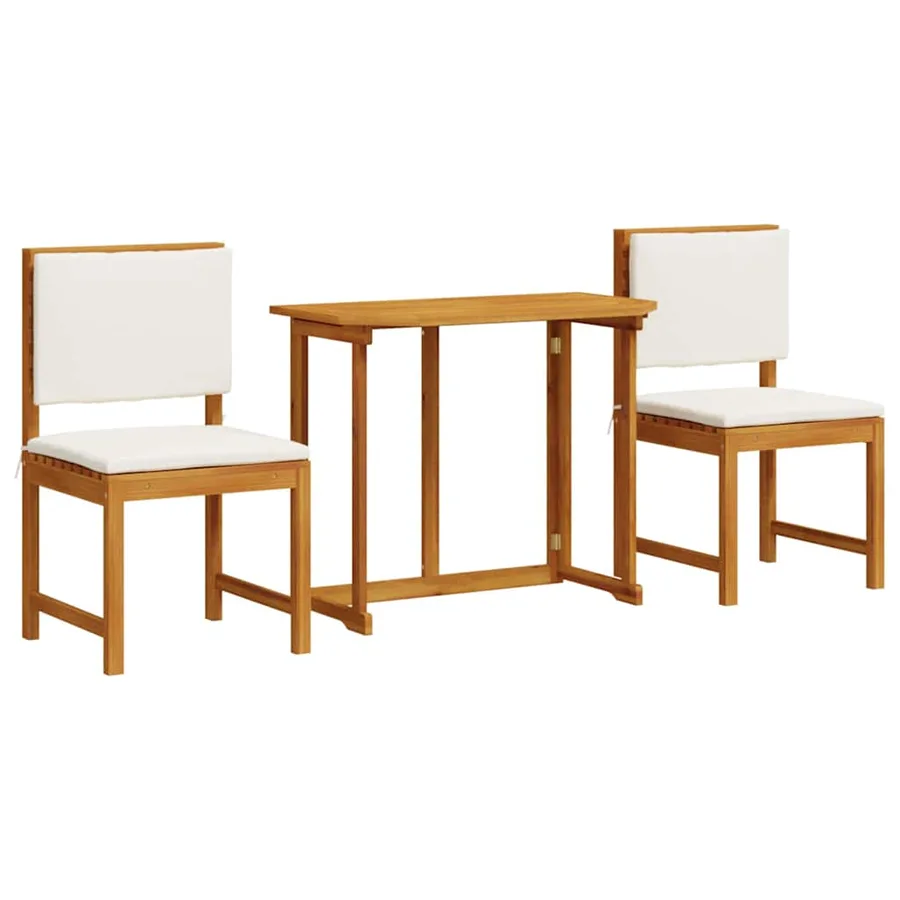 Ensemble bistro de jardin 3 pcs Marron Bois d'Acacia Massif - 2