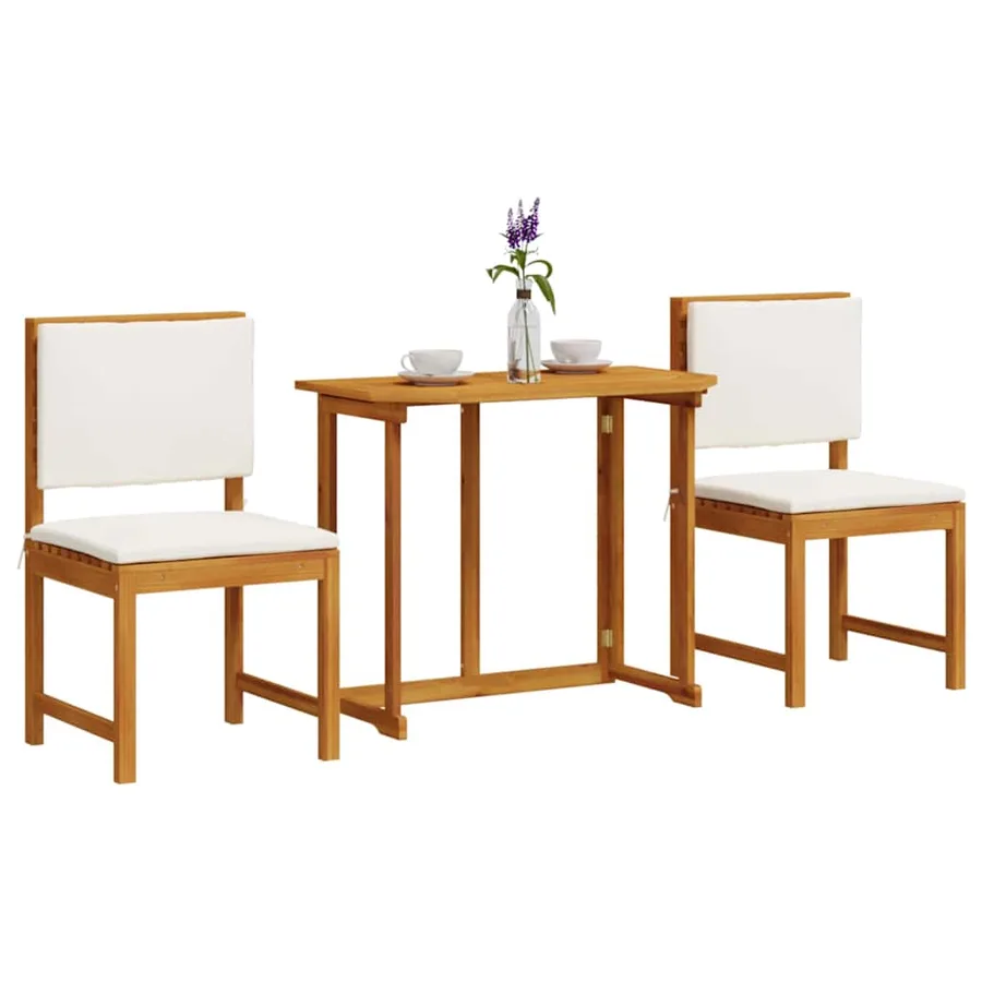 Ensemble bistro de jardin 3 pcs Marron Bois d'Acacia Massif - 3