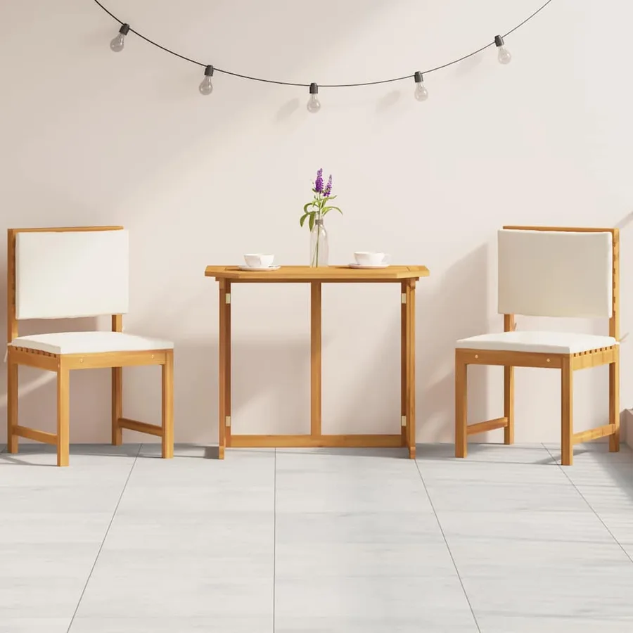 Ensemble bistro de jardin 3 pcs Marron Bois d'Acacia Massif - 4