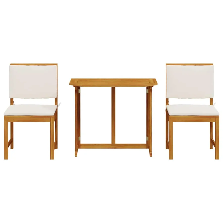 Ensemble bistro de jardin 3 pcs Marron Bois d'Acacia Massif - 6