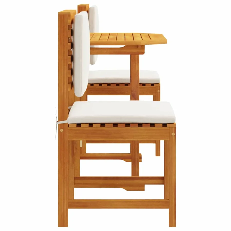 Ensemble bistro de jardin 3 pcs Marron Bois d'Acacia Massif - 7