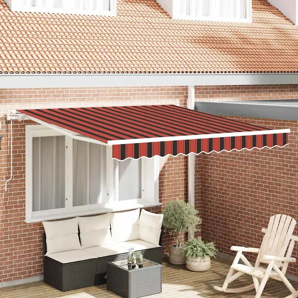 Auvent rétractable orange et marron 300 x 250 cm