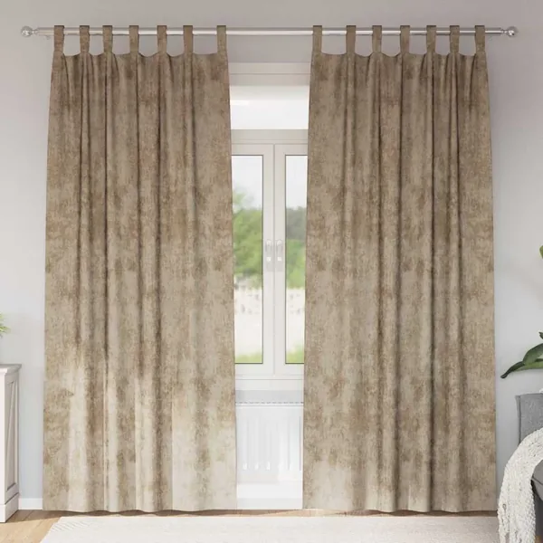 Rideaux en velours 2 pcs Champagne 260 x 140 cm Velours