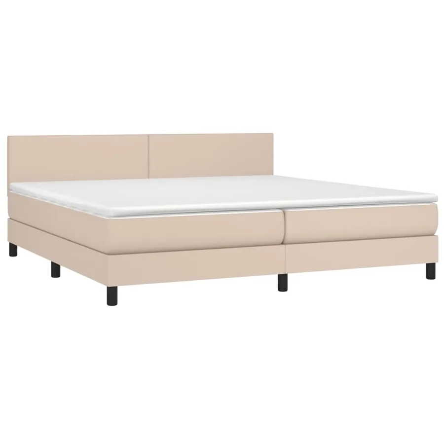 Sommier à lattes de lit avec matelas LED Cappuccino 200x200 cm - 3