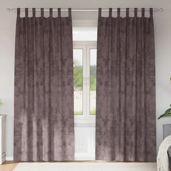 Rideaux en velours 2 pcs Marron 225 x 140 cm Velours