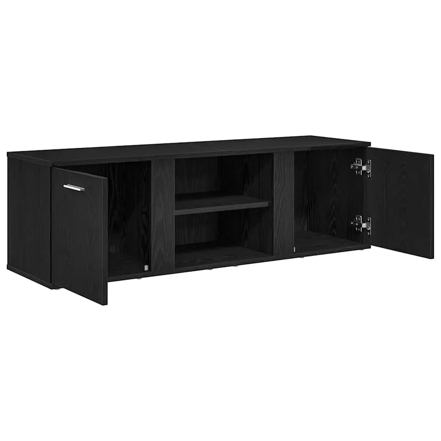 Meuble TV en chêne noir 120x34x37 cm bois d'ingénierie - 5