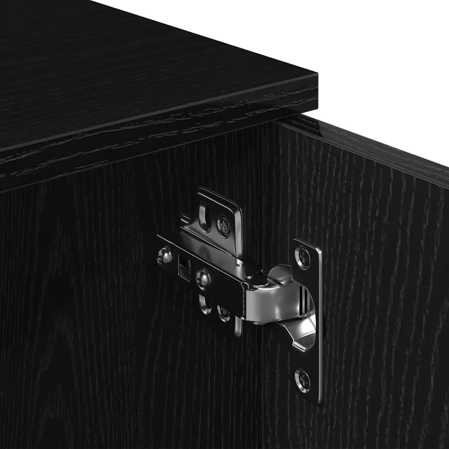 Meuble TV en chêne noir 120x34x37 cm bois d'ingénierie - 9