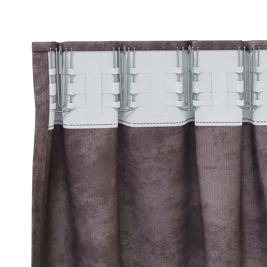 Rideaux en velours 2 pcs Marron 175 x 140 cm Velours - 5
