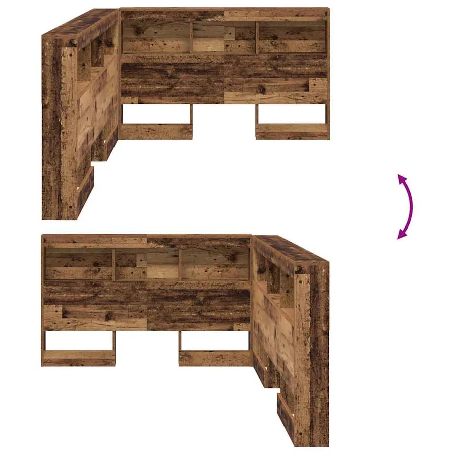 Tête de lit de rangement Bois Ancien 207,5 x 137,5 x 76,5 cm - 8