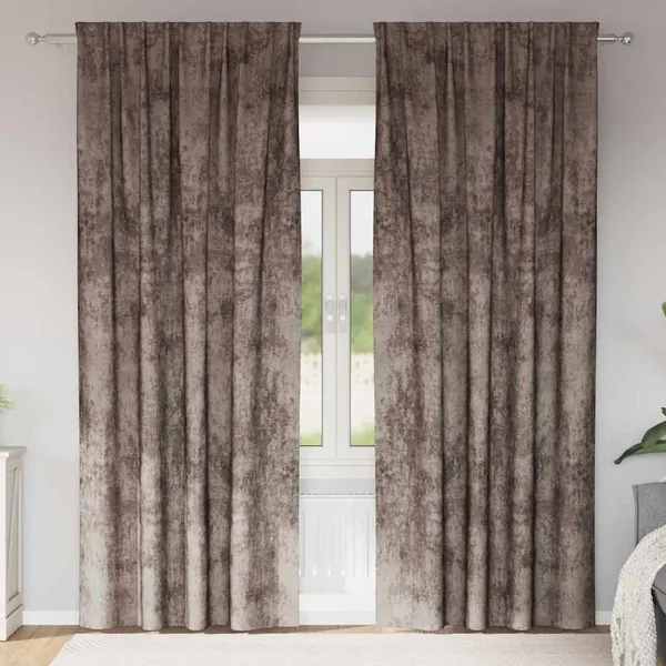 Rideaux en velours 2 pcs Cappuccino 225 x 140 cm Velours