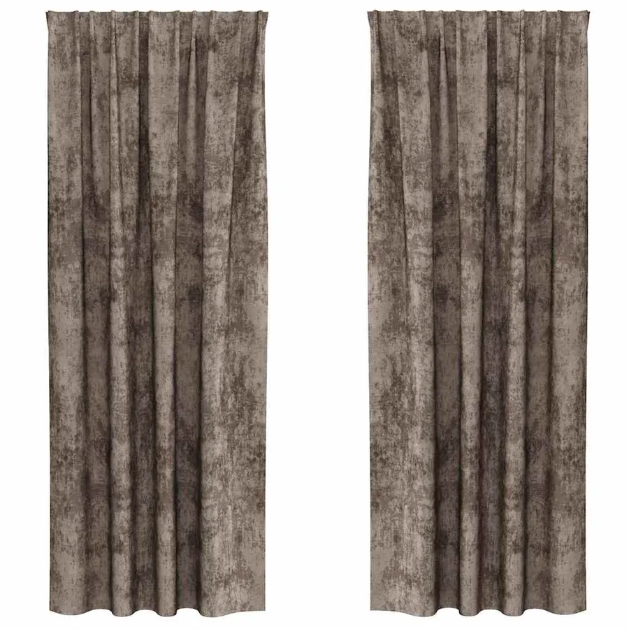 Rideaux en velours 2 pcs Cappuccino 225 x 140 cm Velours - 2
