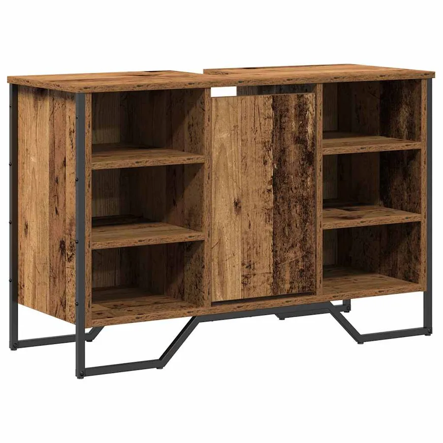 Meuble de Lavabo de Salle de Bain Bois Ancien 91 x 35 x 60 cm - 2