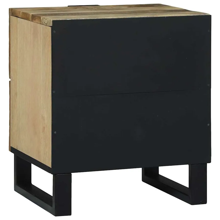 Table de chevet 2 pcs Naturel 40 x 33 x 46 cm Bois d'ingénierie - 6