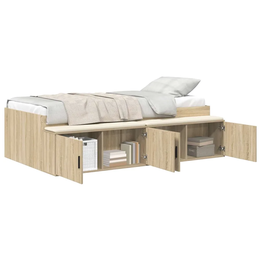 Cadre de lit Chêne Sonoma 70 x 190 cm Bois d'ingénierie - 2