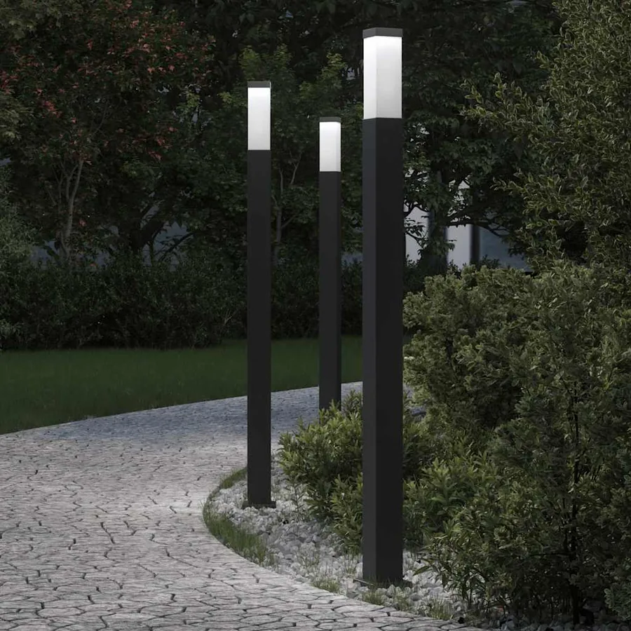 Borne lumineuse lot de 3 110 cm noire IP44