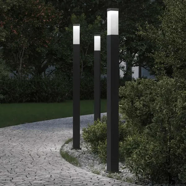 Borne lumineuse lot de 3 110 cm noire IP44