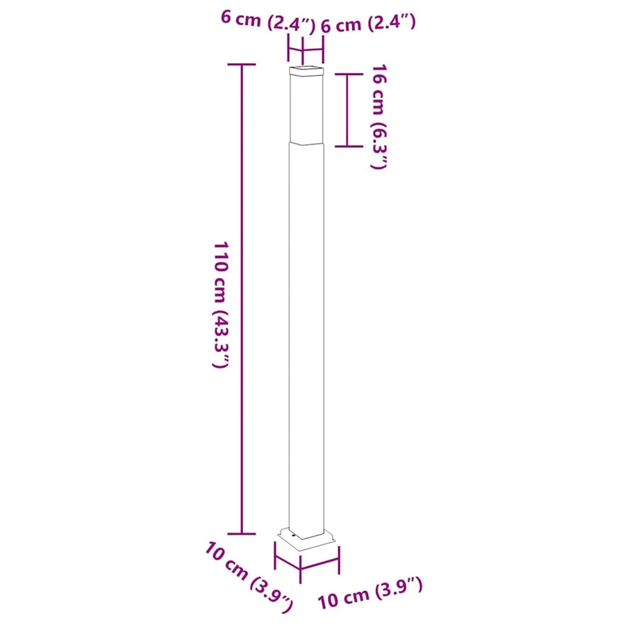 Borne lumineuse lot de 3 110 cm noire IP44 - 9